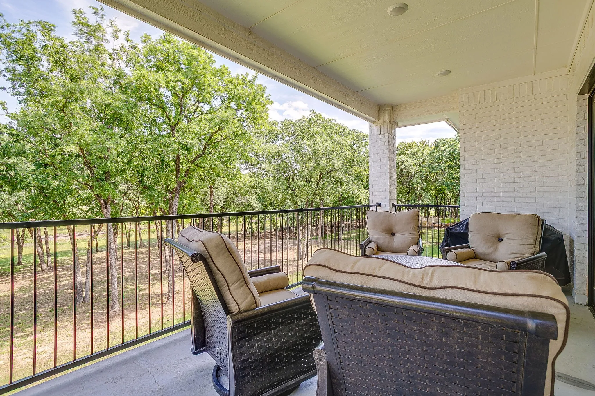 Overlooking a picturesque backyard