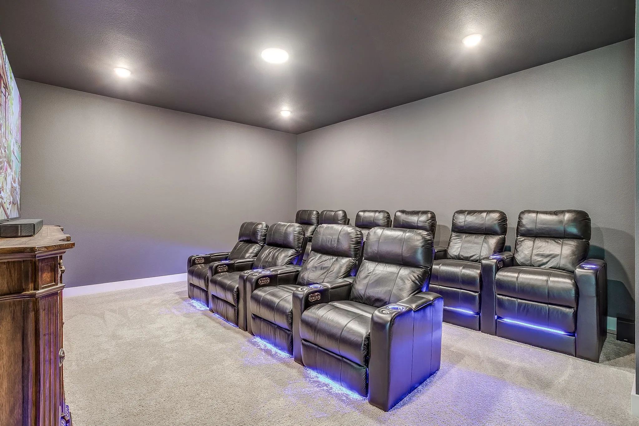 Media room with seating