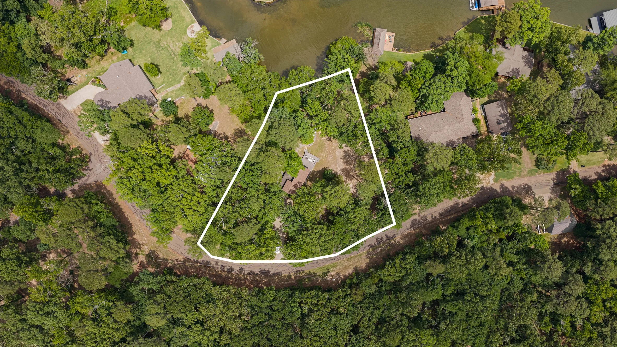 Wooded lot with visible property boundaries