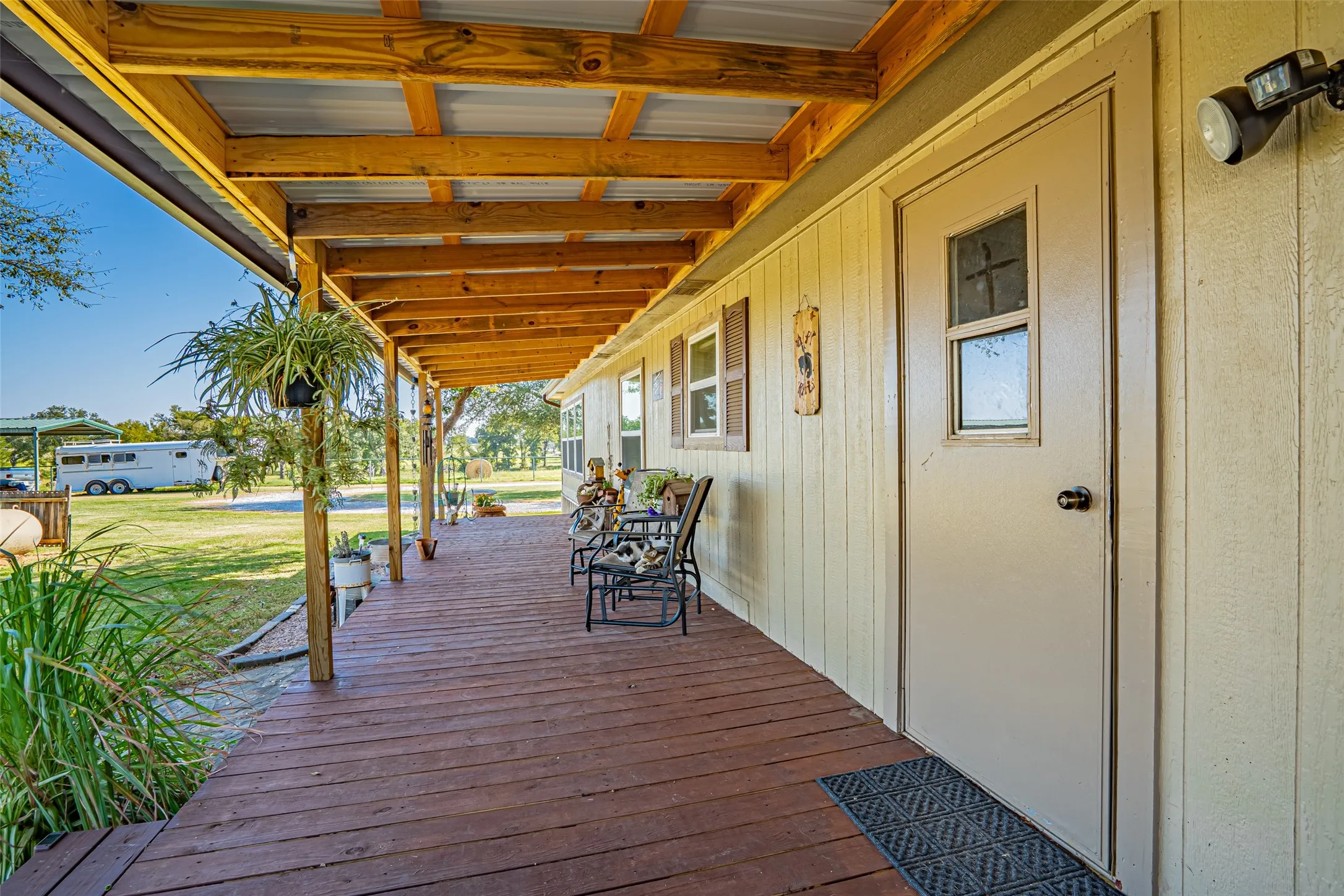 Expansive back covered porch.
