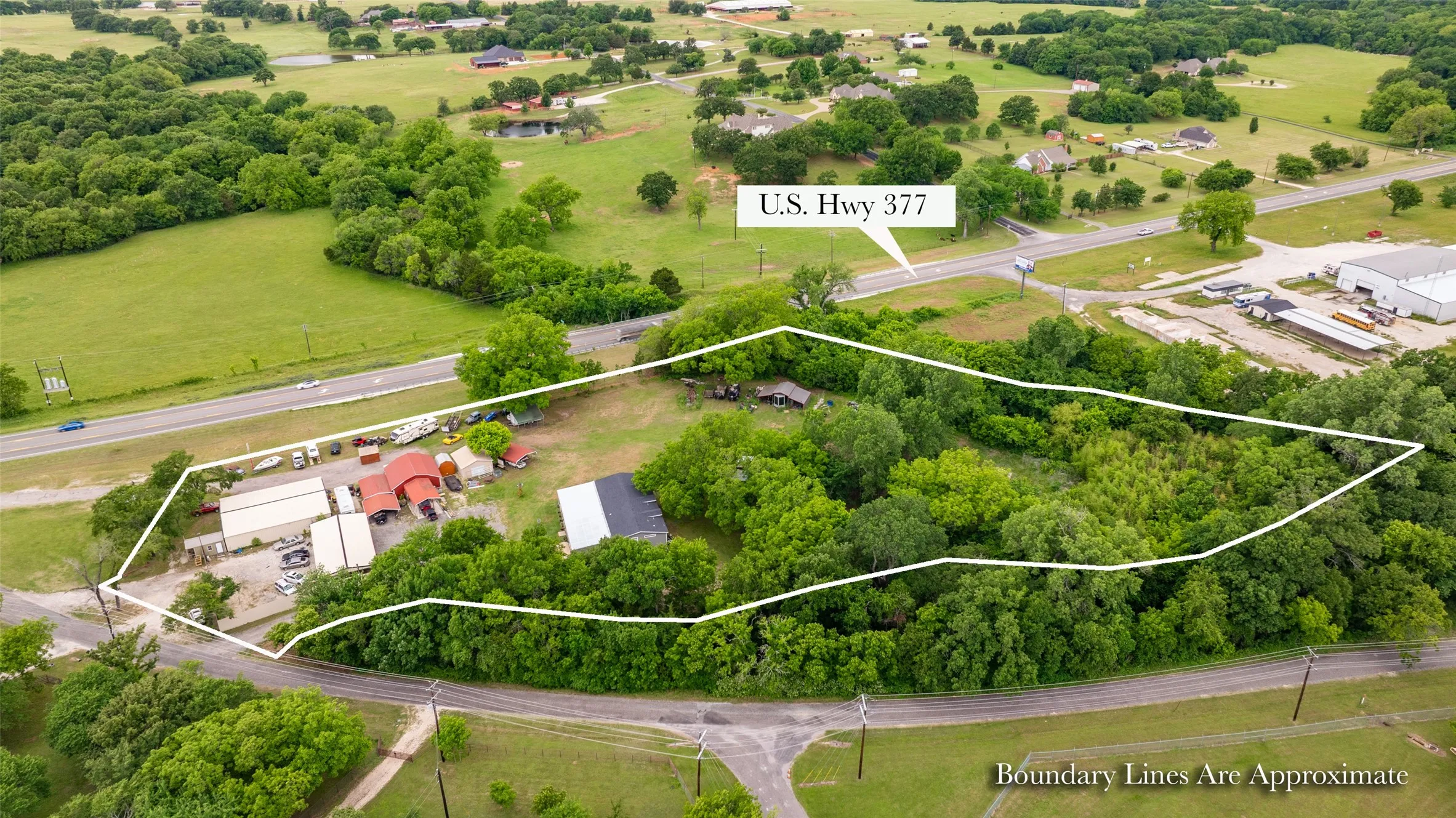 Aerial view from Shawnee Trail and Hwy. 377