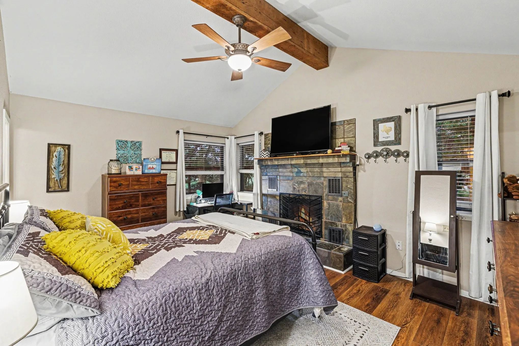 enjoy a cozy fire on cool evenings
