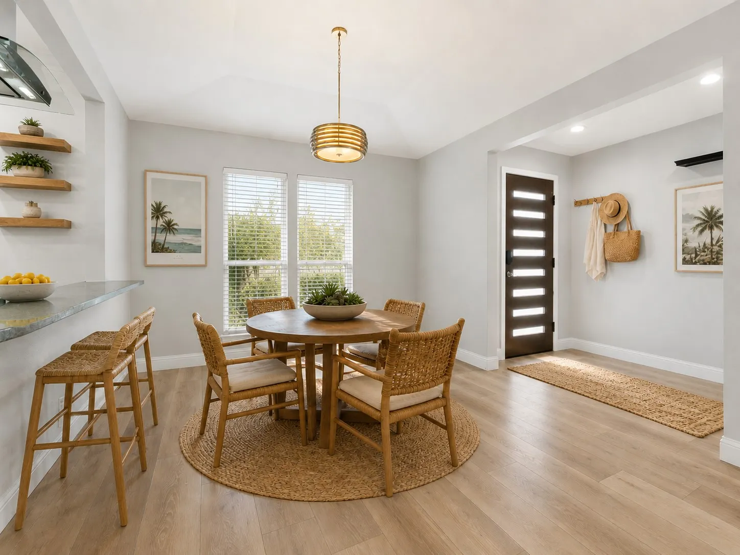 Plenty of gathering space. Virtually staged
