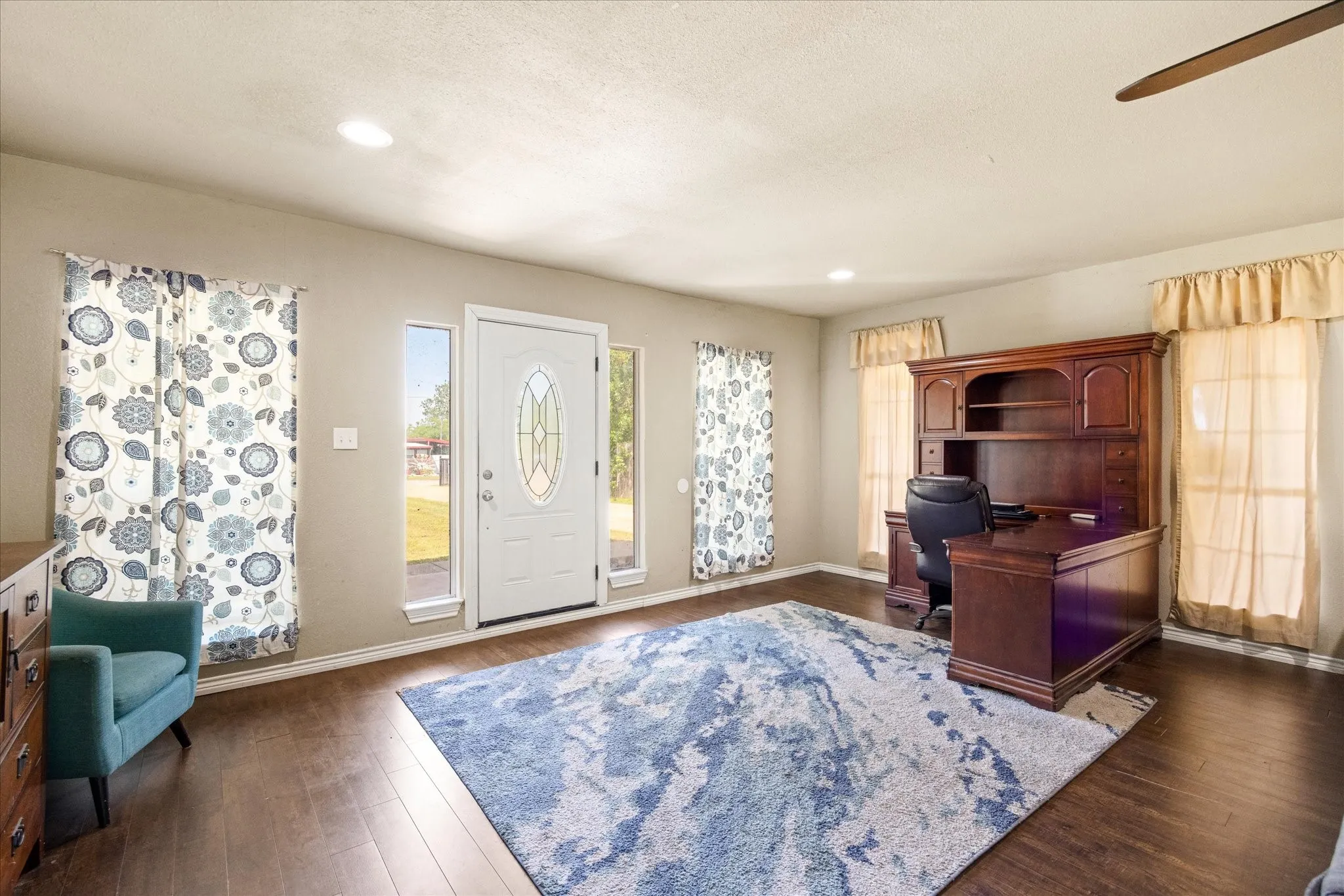 Large living area that can used for multiple spaces.