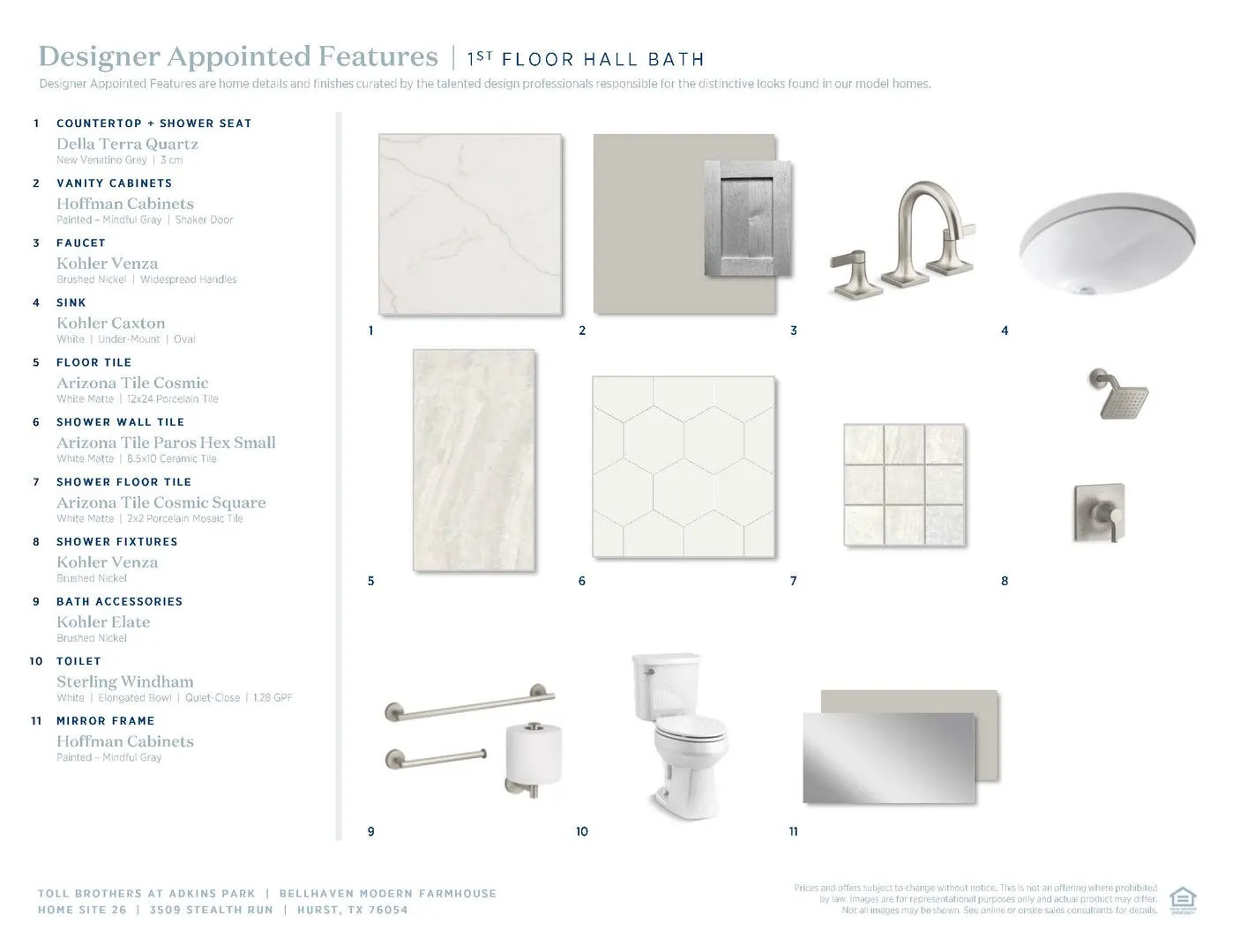 Bellhaven Modern Farmhouse-1st Floor Hall Bath Selections