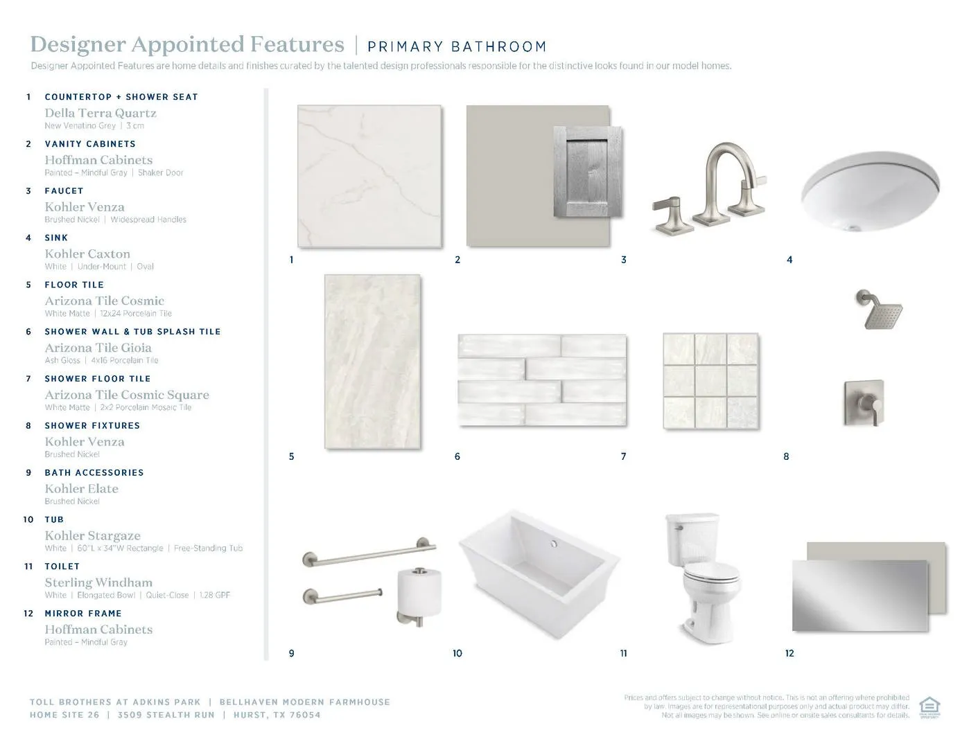 Bellhaven Modern Farmhouse-Primary Bath Selections