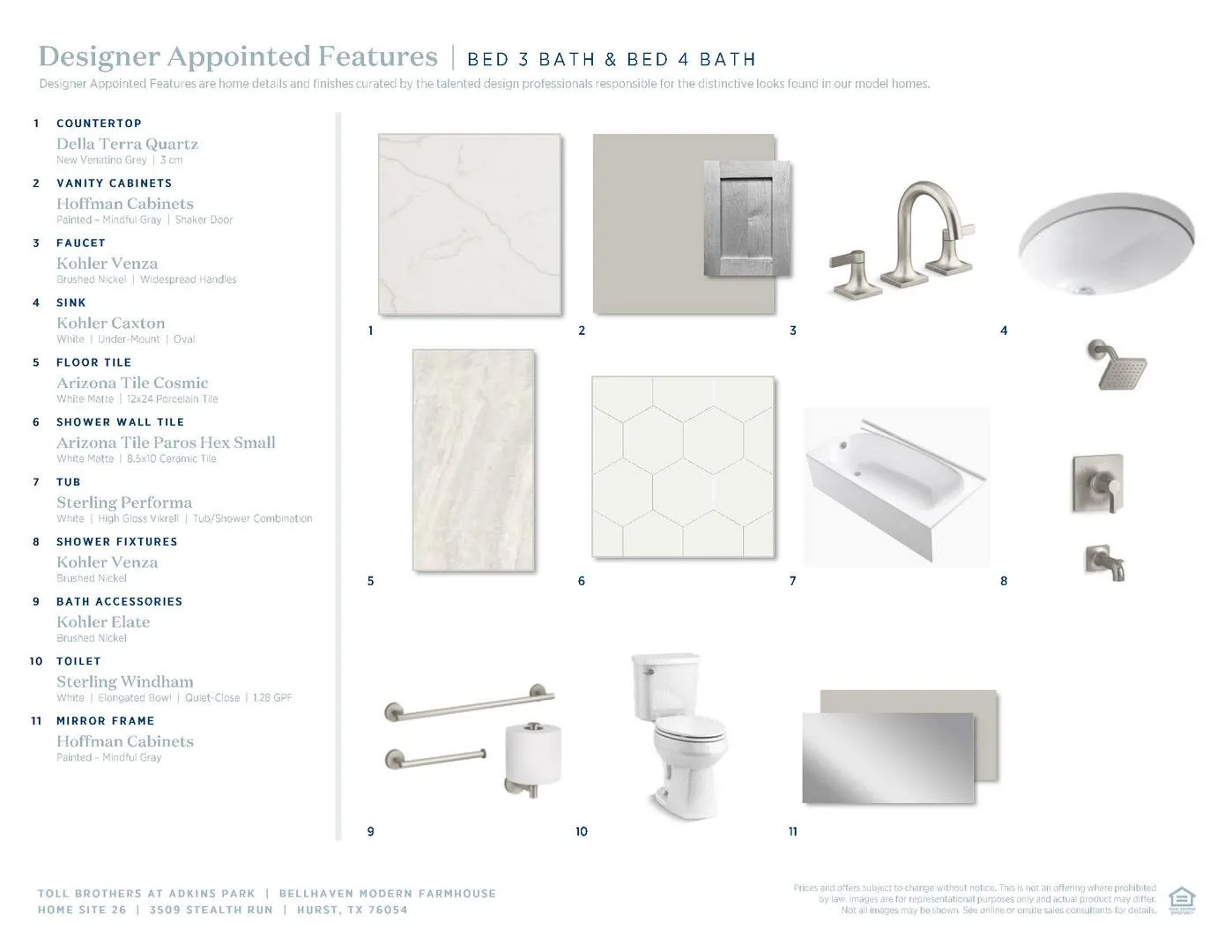 Bellhaven Modern Farmhouse-Bed 3 Bath & Bed 4 Bath Selections