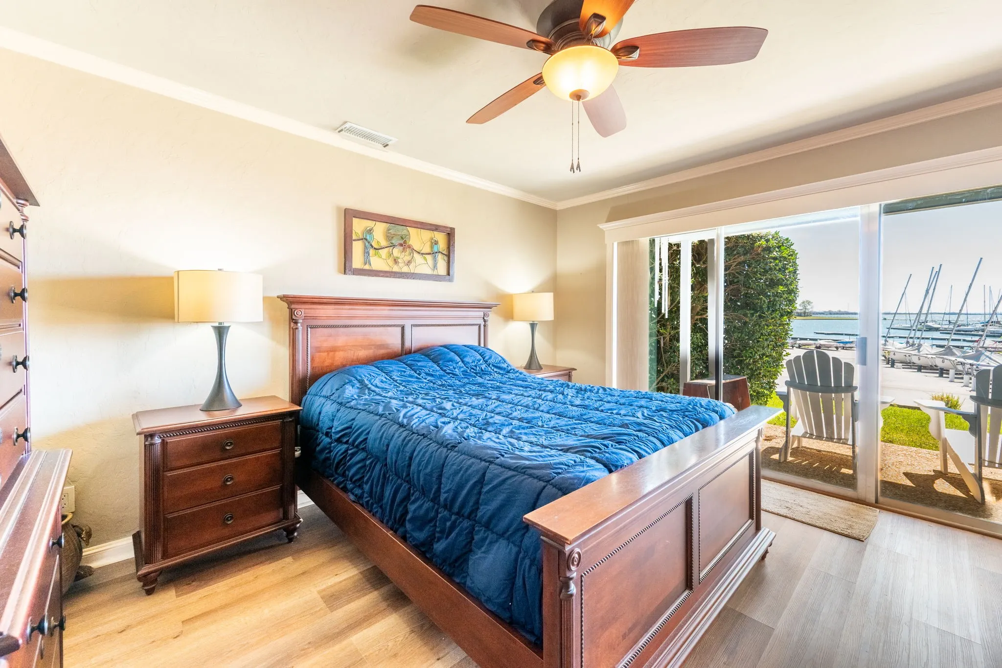 Primary bedroom with a fantastic view