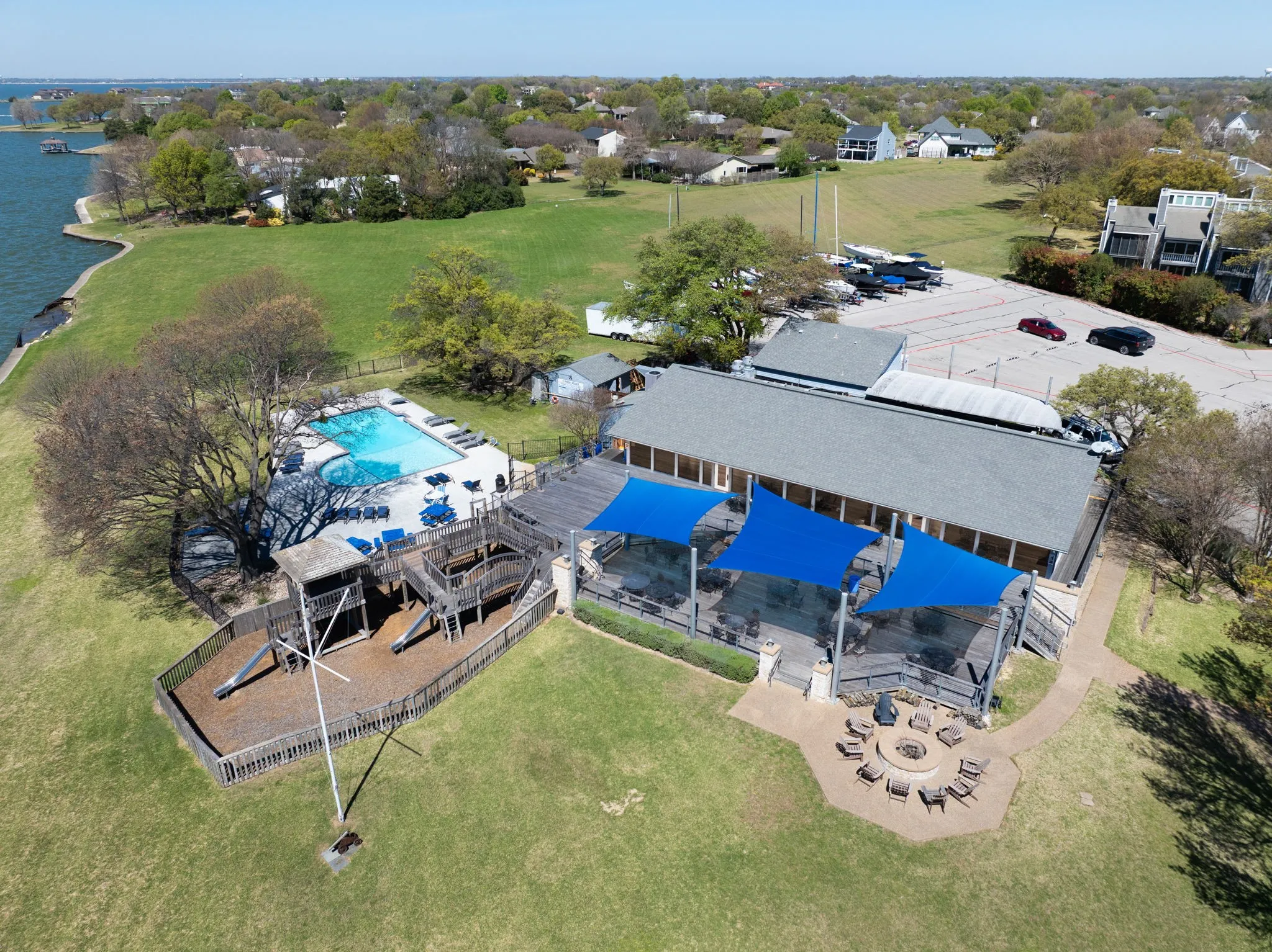 Expansive waterfront property featuring Rush Creek Yacht Club