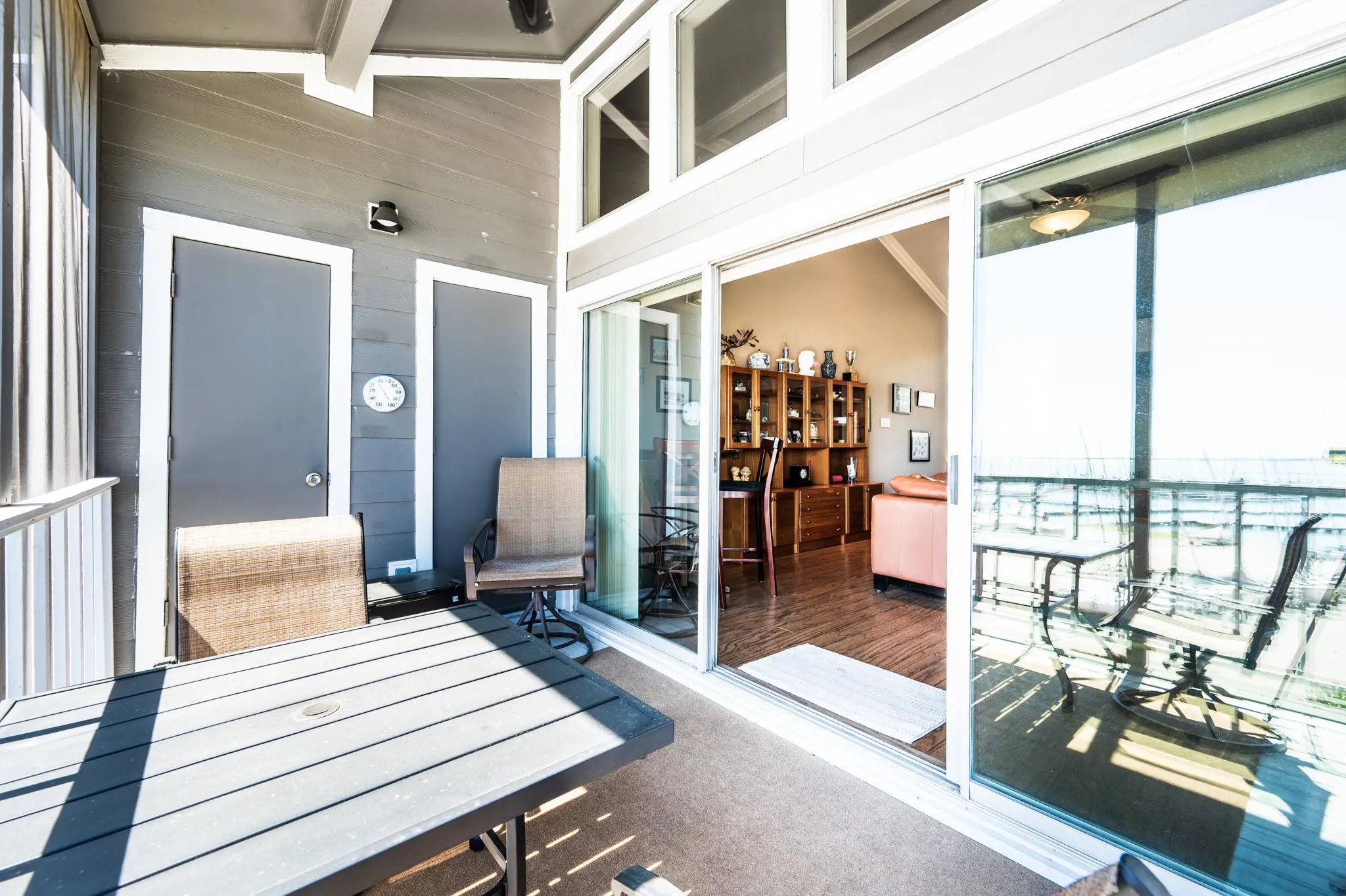 Screened patio with extra storage