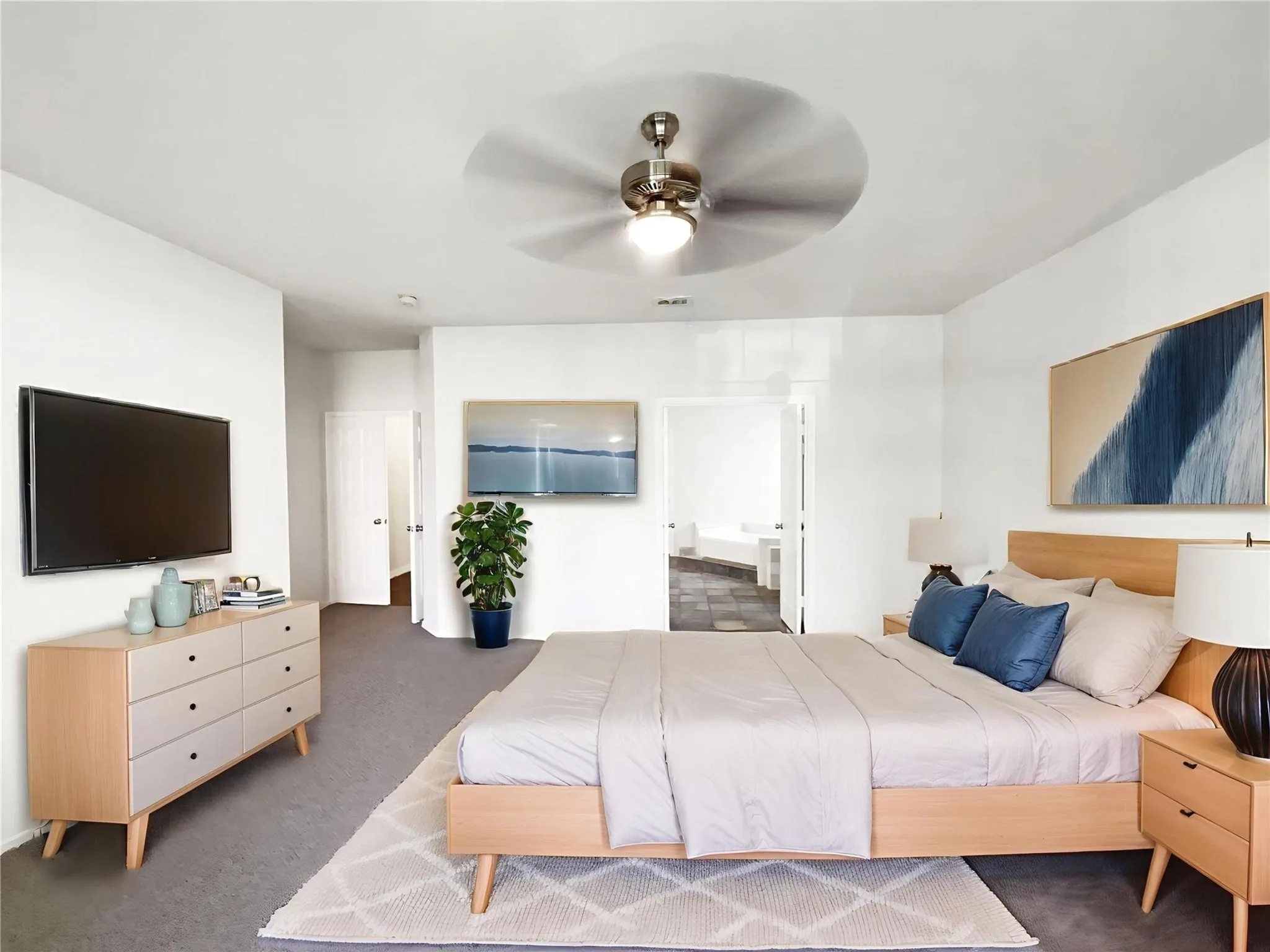 Primary bedroom virtually staged