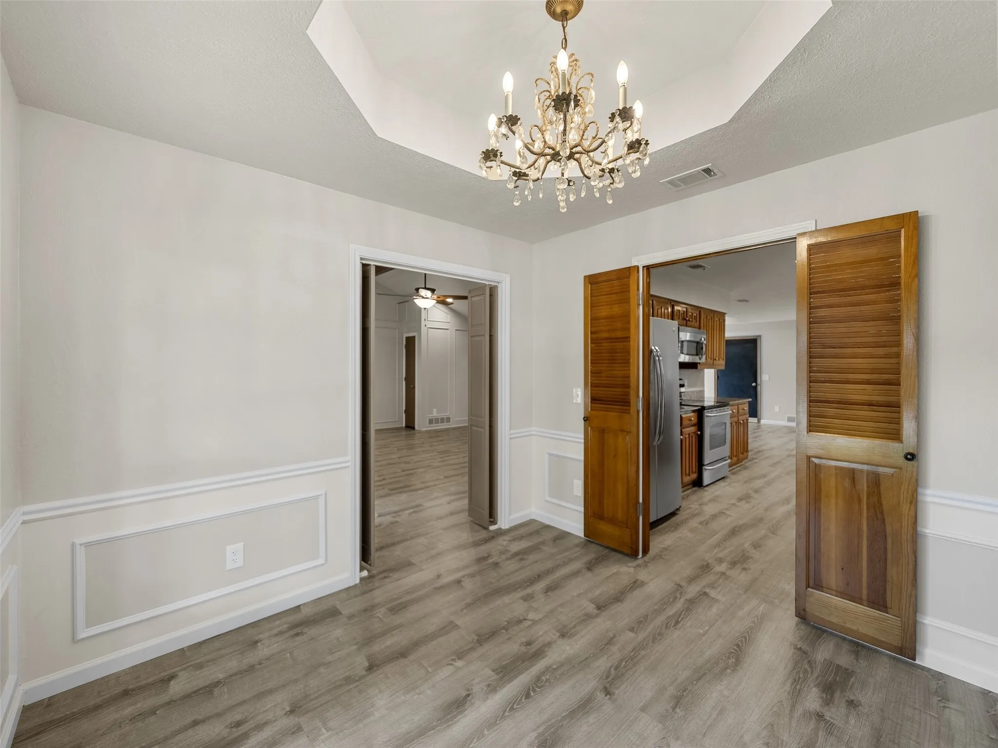 This room has double doors entering both the living room and kitchen so it can be completely closed off.