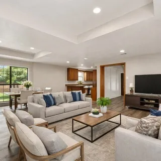 AI generated furnishings for the game room and the breakfast nook behind it.