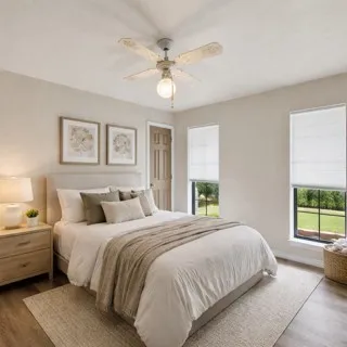 AI generated furnishings for this secondary bedroom space.