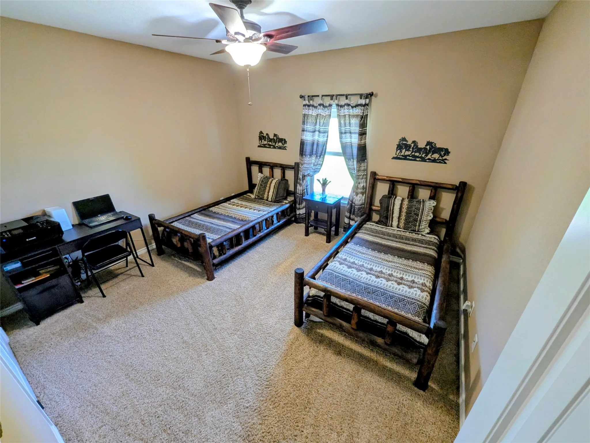 Bedroom #3 is very large and also has a large closet. Plenty of room for 2 beds and a desk
