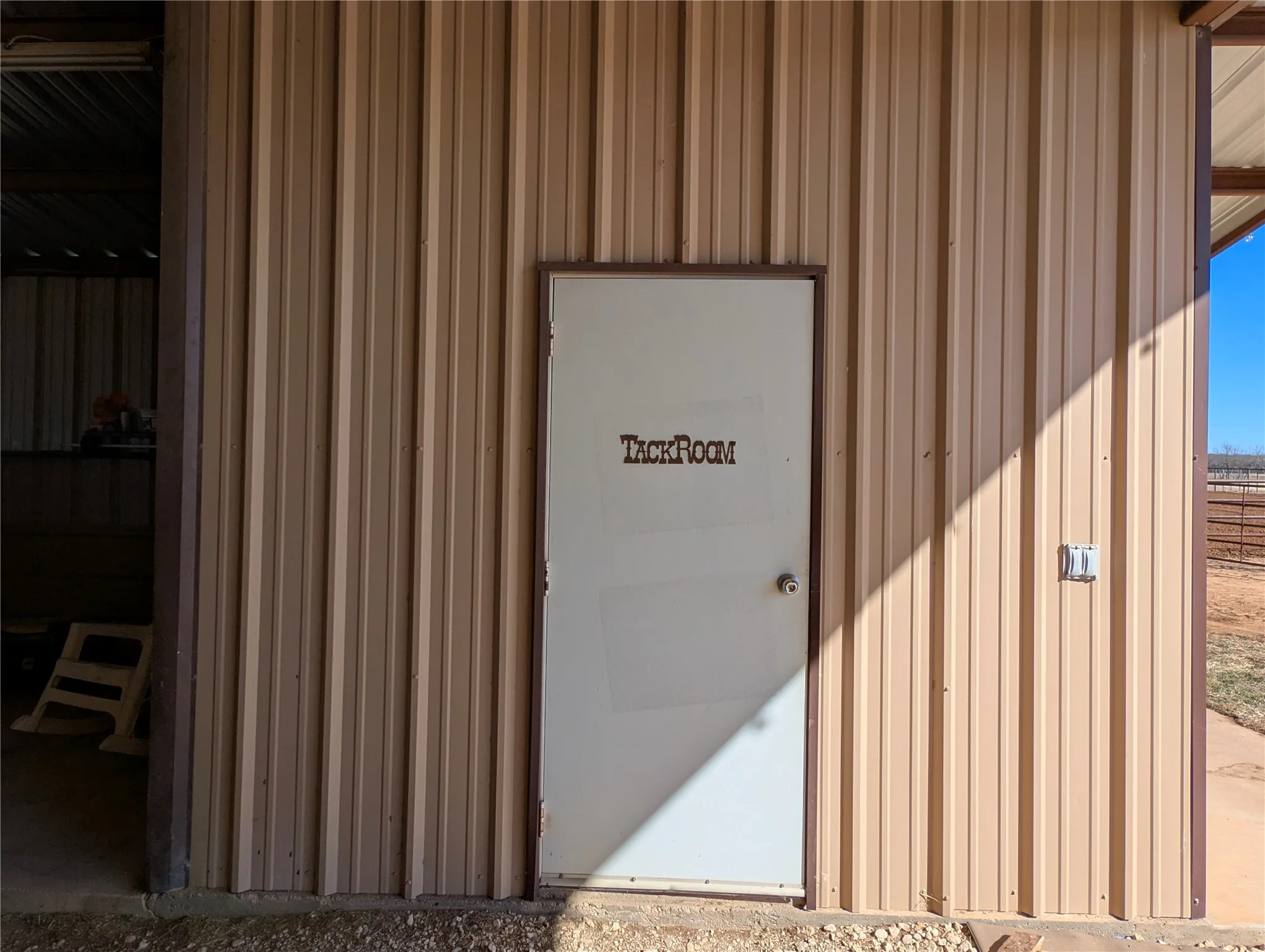 Fully sealed and secure tack room with lights
