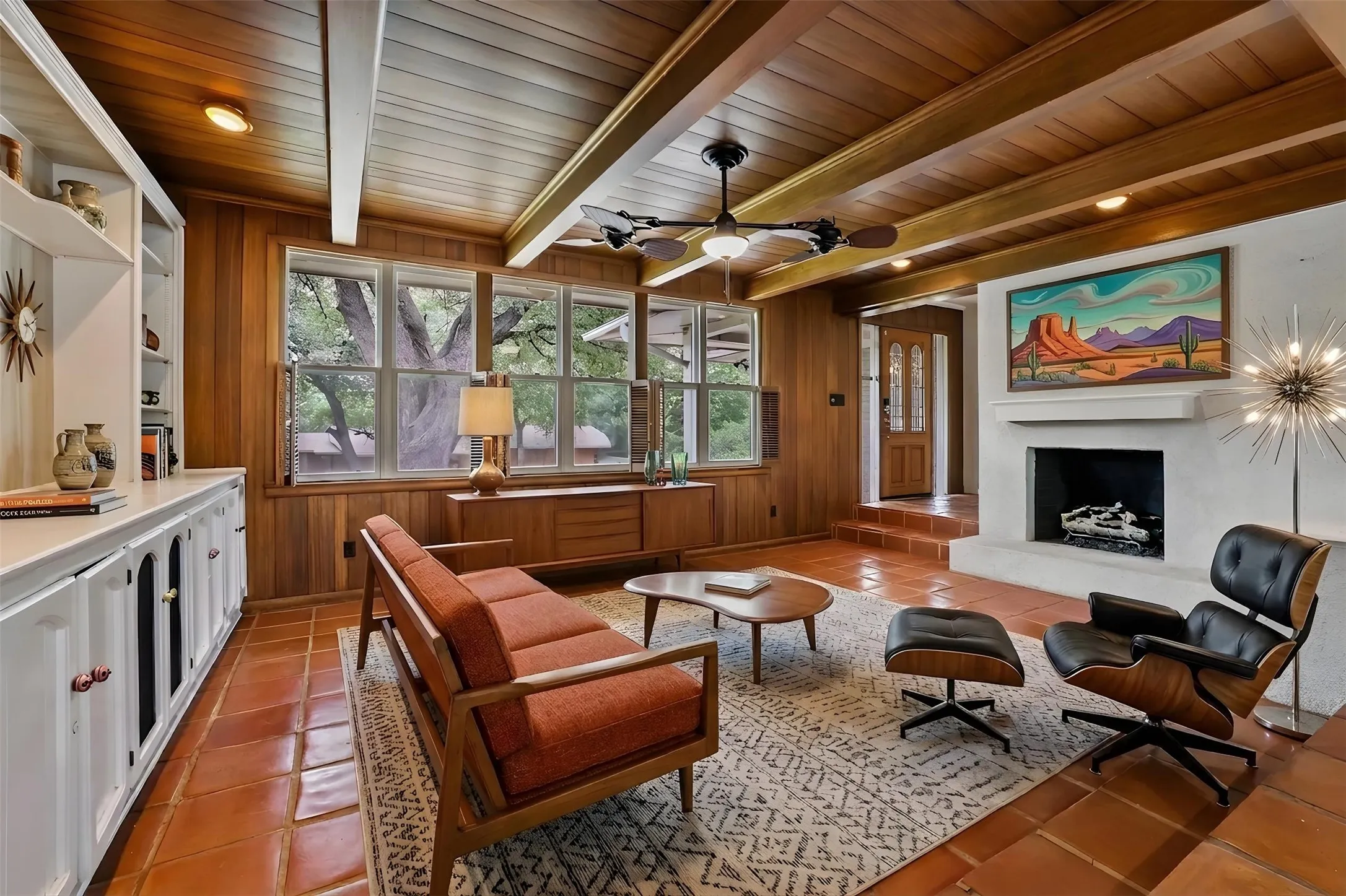 Virtually staged living area