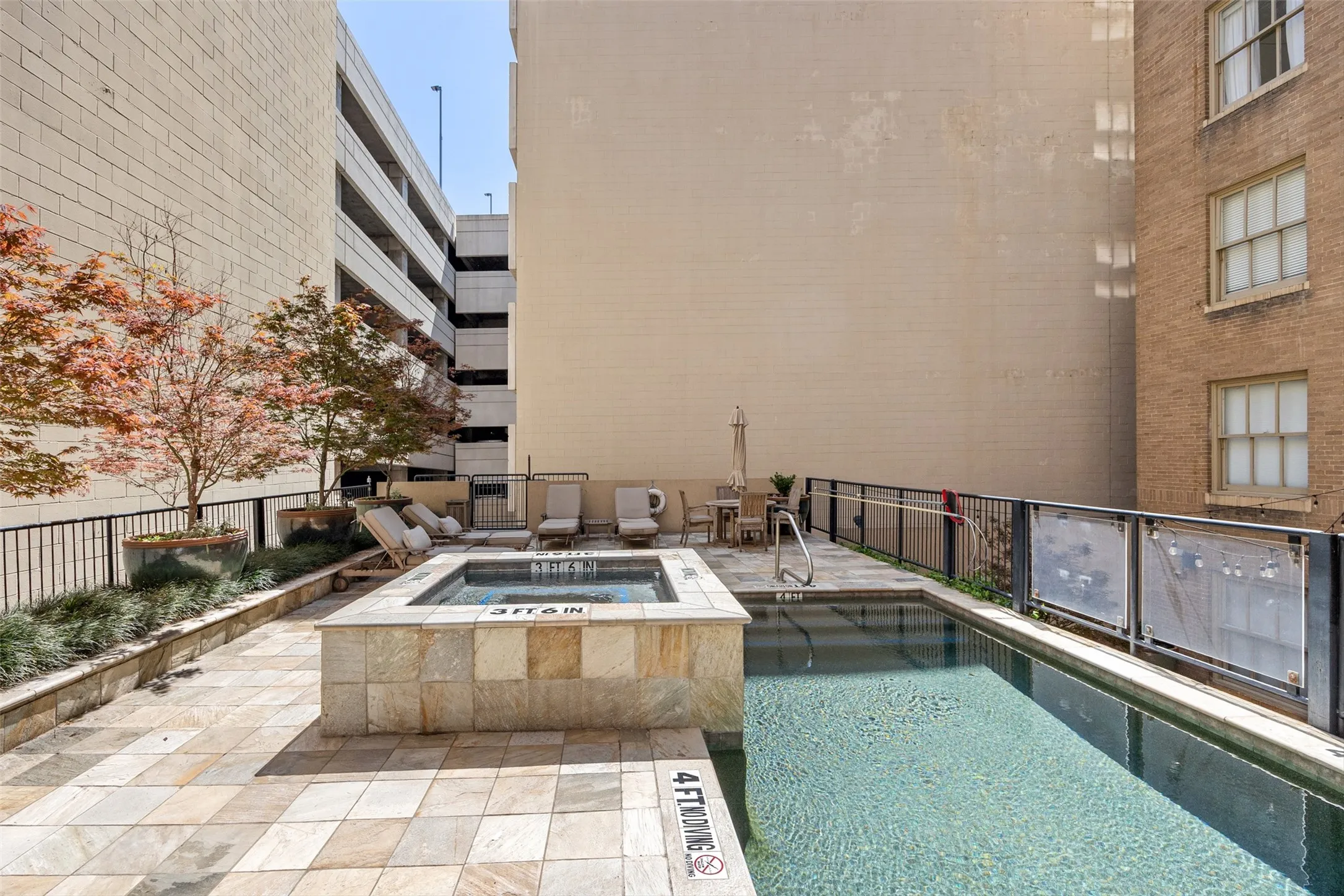 Pool located on third floor patio