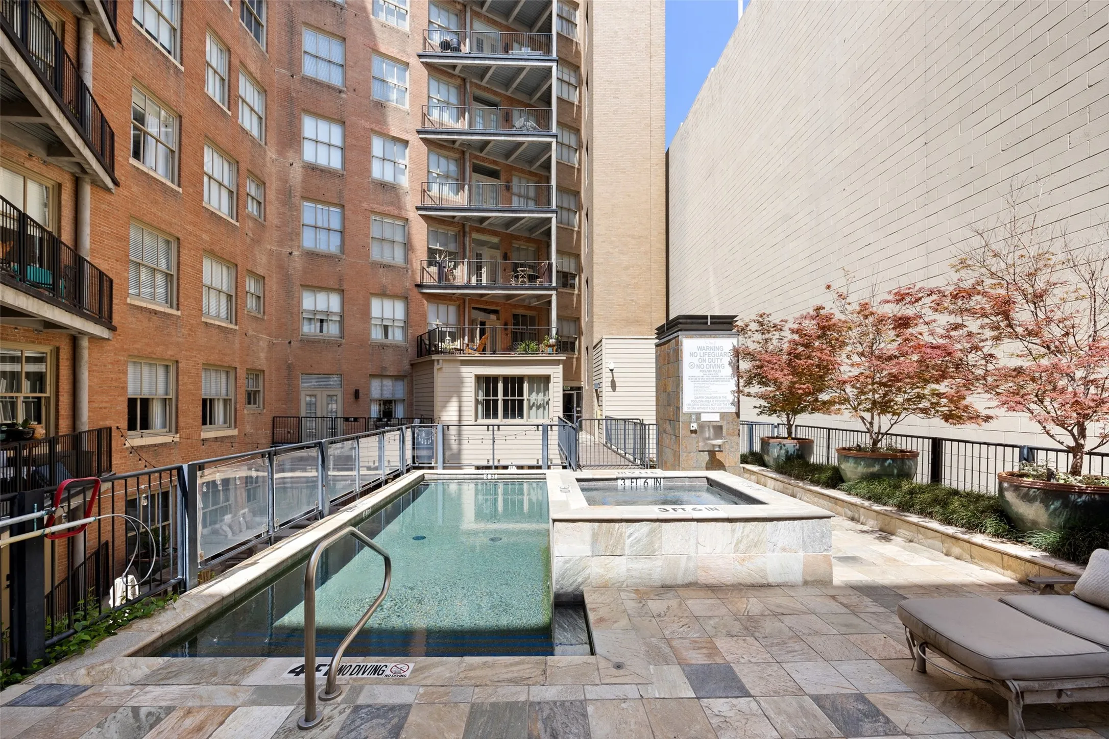 Pool located on third floor patio