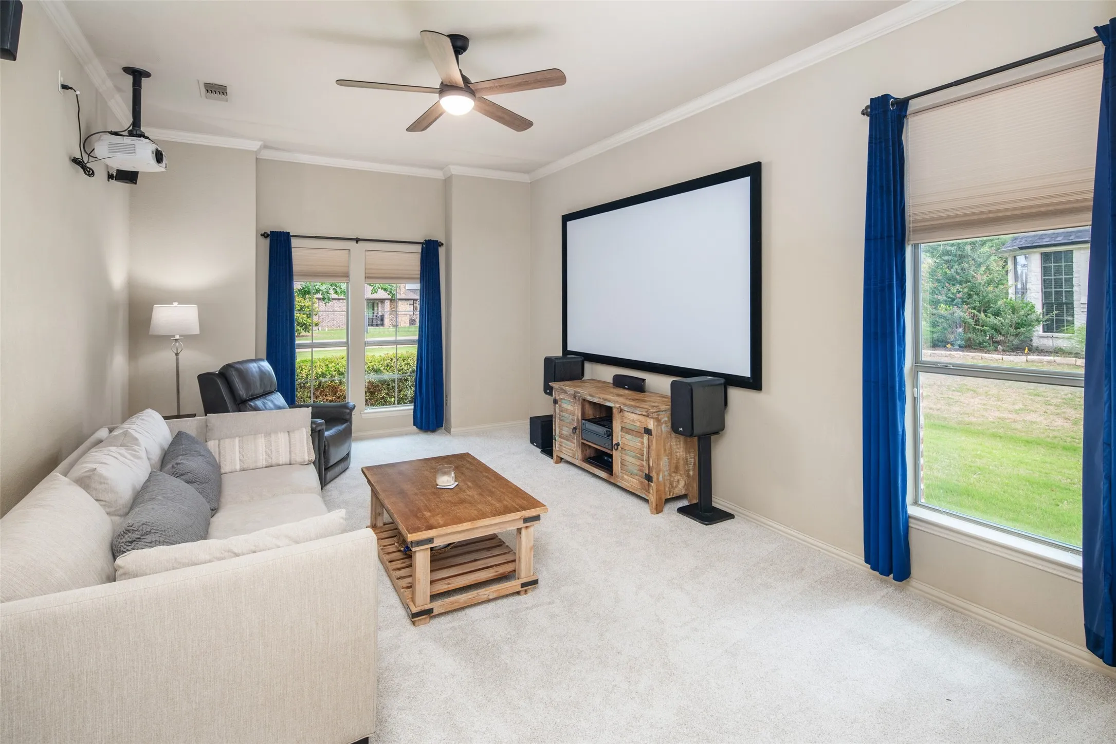 Downstairs Media Room for Ease for Function, Entertaining and Use. Full Bathroom off Hallway allows for Convenience and Could Function and Another Full Bedroom