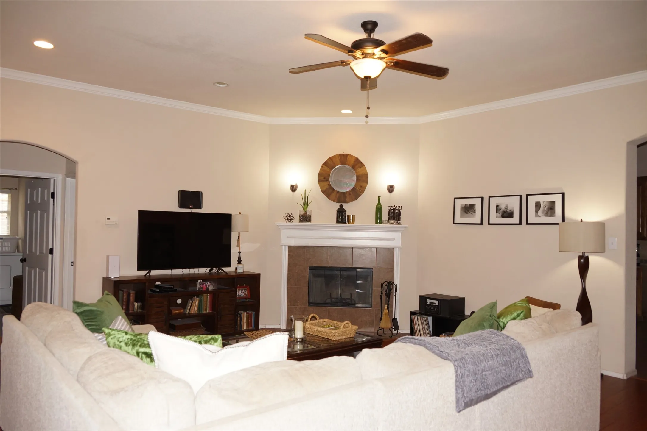 Living Room Wood Burning Fireplace