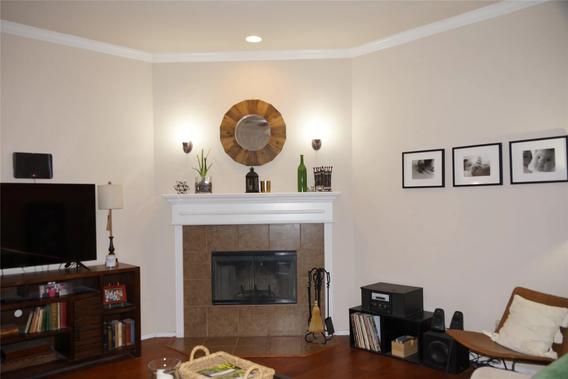 Living Room Wood Burning Fireplace