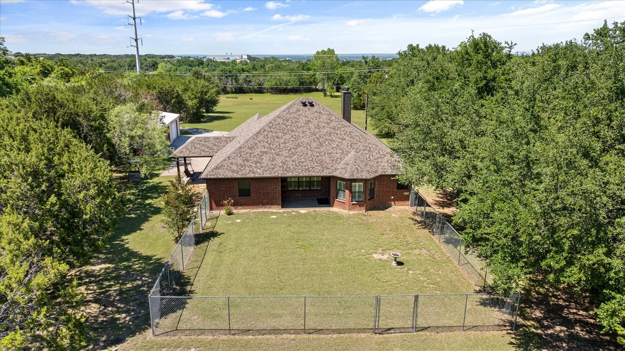 Fenced backyard