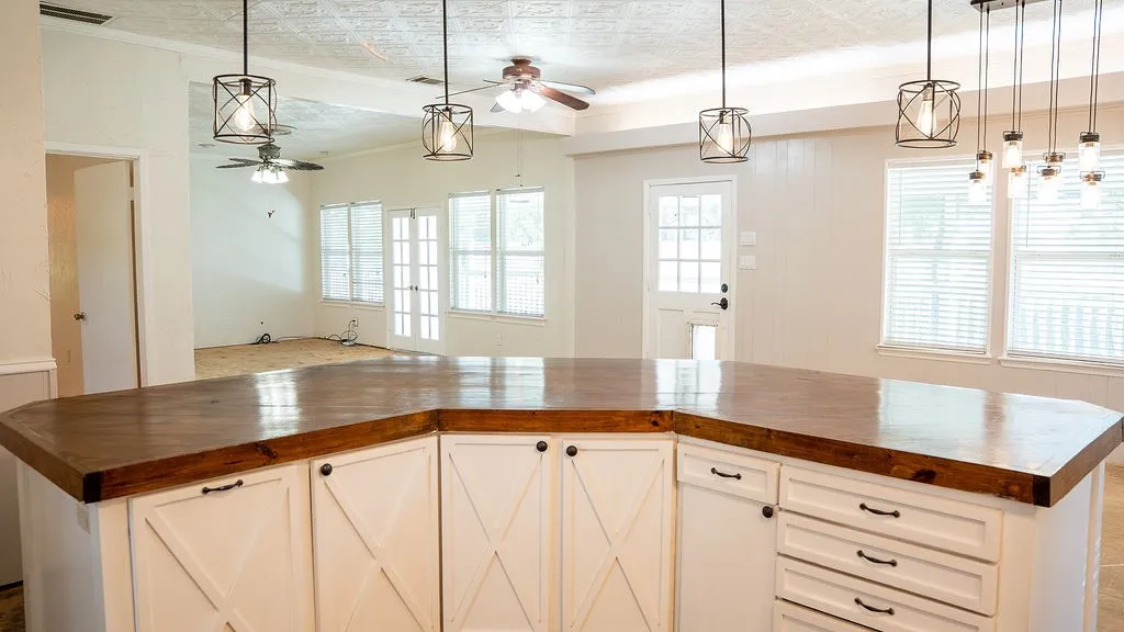Custom island built for farmhouse kitchen