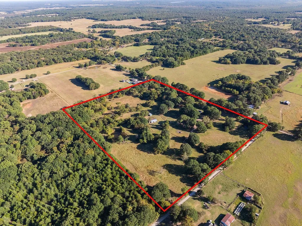 Property sits at the corner of two county roads.