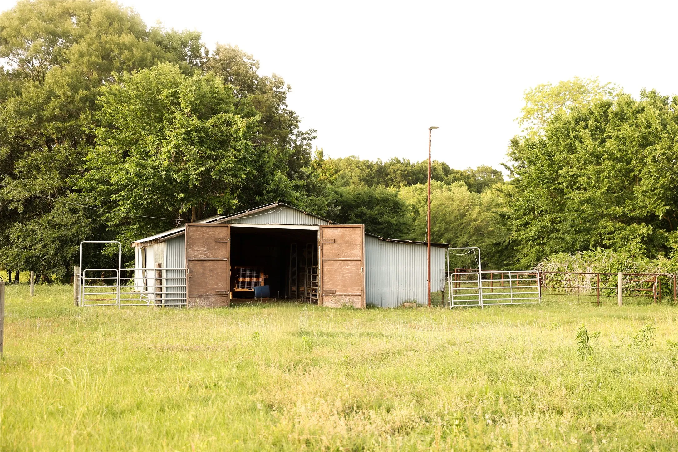 Barn is located just behind backyard