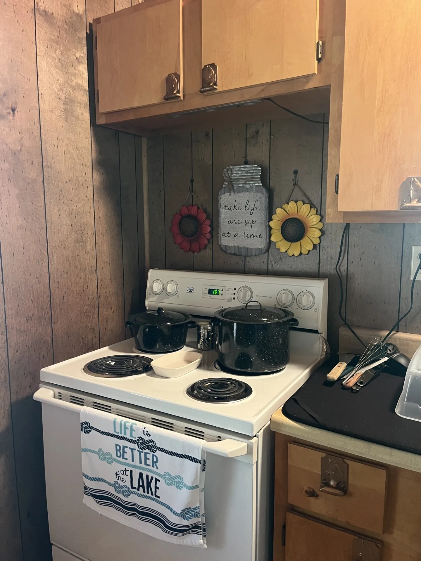 White electric range with four burners