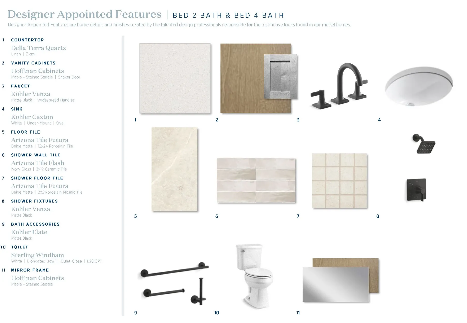 Catria Mediterranean-Bed 2 Bath & Bed 4 Bath Selections