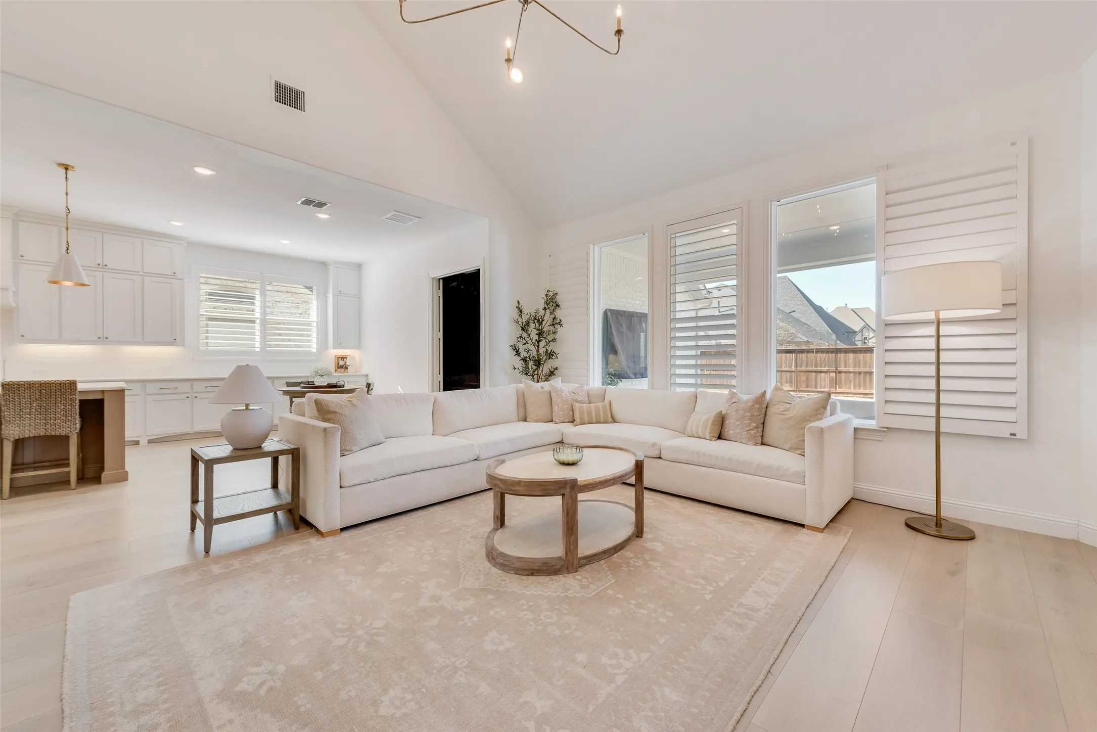 Spacious living room off of the kitchen!