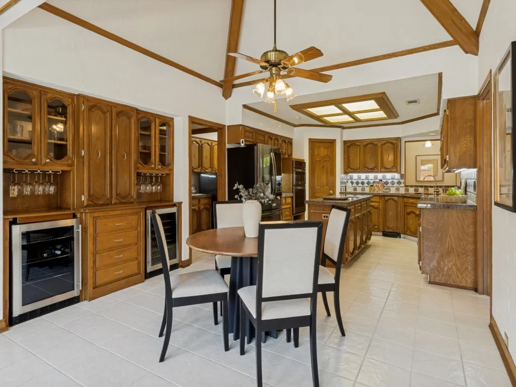 Blending seamlessly, the kitchen and breakfast room form a welcoming center for everyday life and gatherings!
