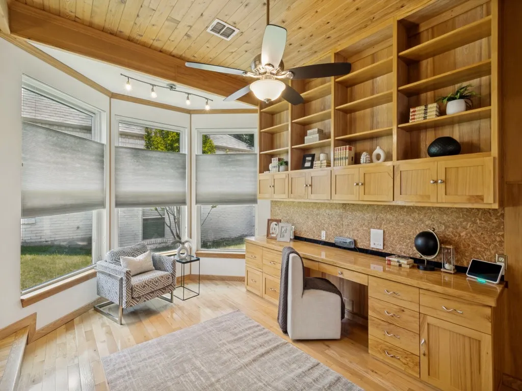 Top-down, bottom-up blinds provide excellent privacy while allowing natural light to cascade beautifully through the room!