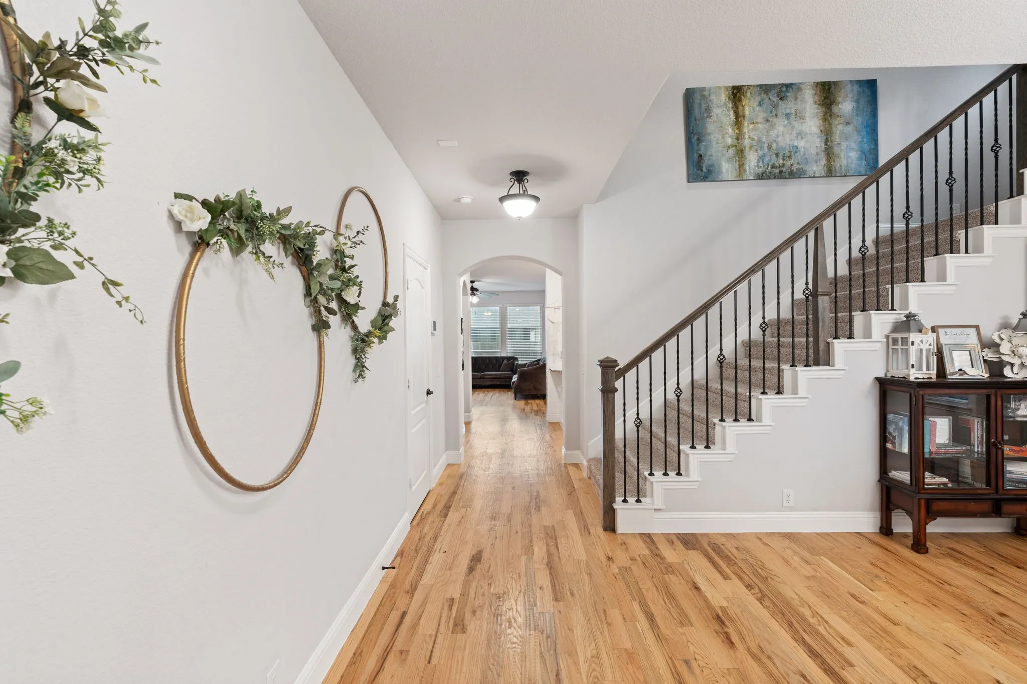 Real Hardwood Floors throughout the entire first floor living spaces