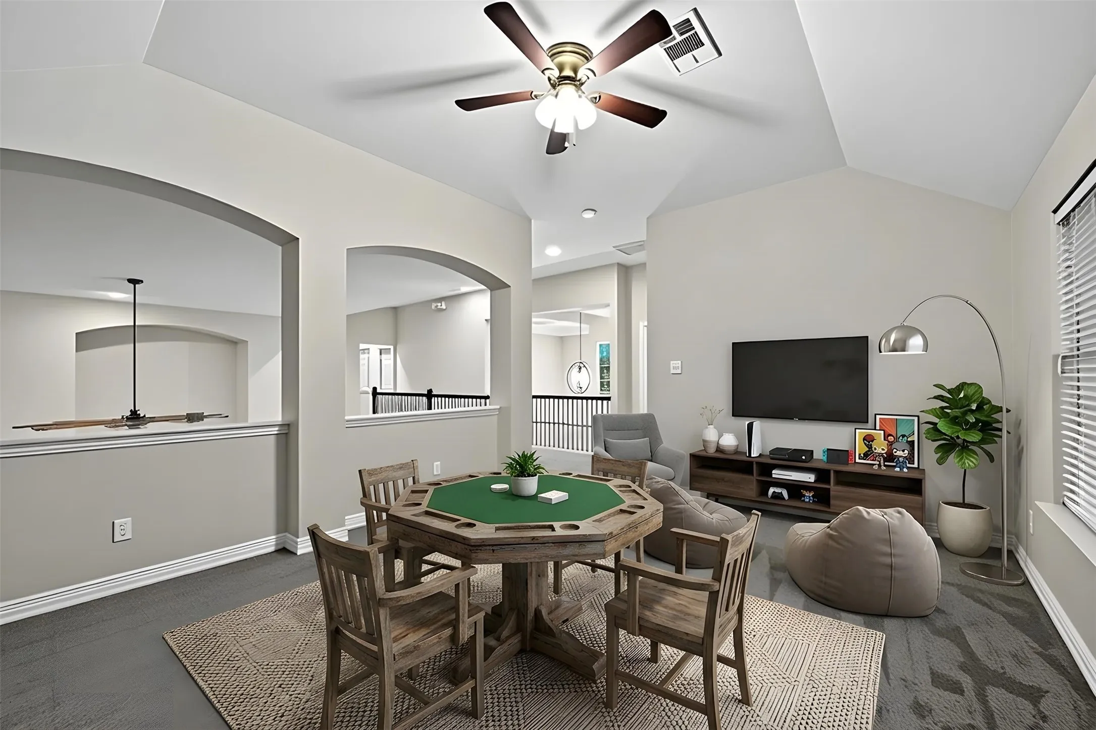 Staged loft area