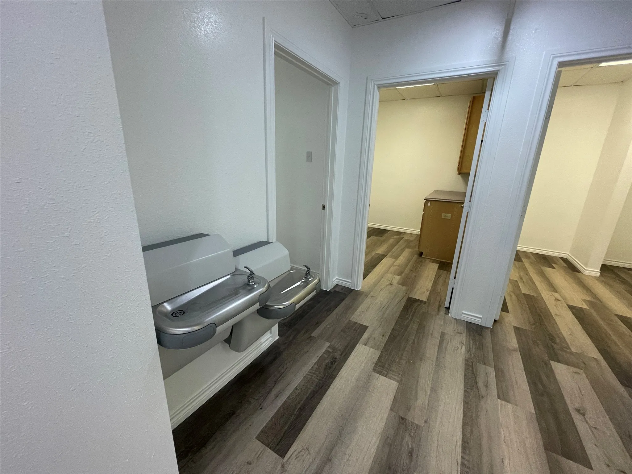 Common area with water fountains