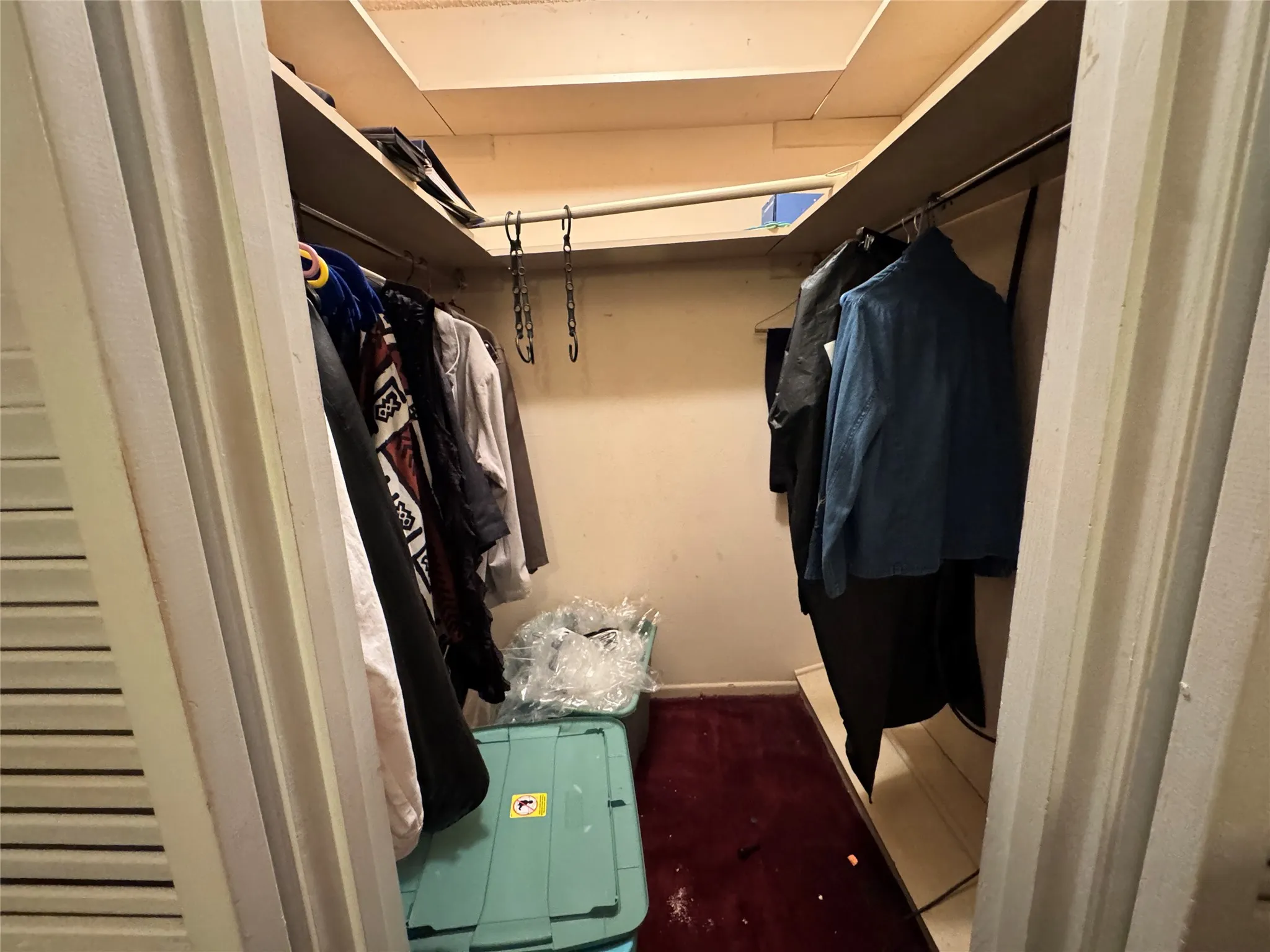 Walk in closet off of bedroom.