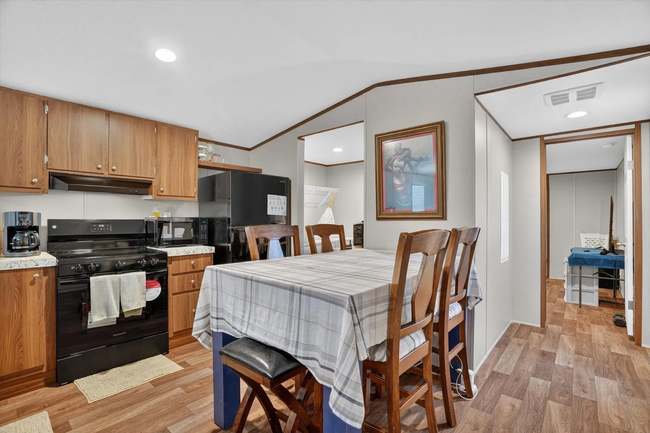 open kitchen and dining area