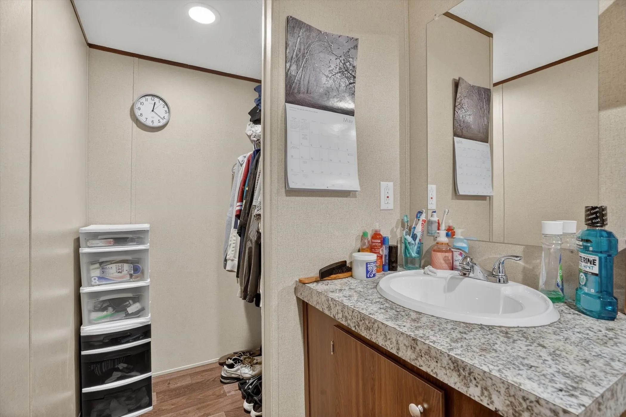 closet convenient in bathroom