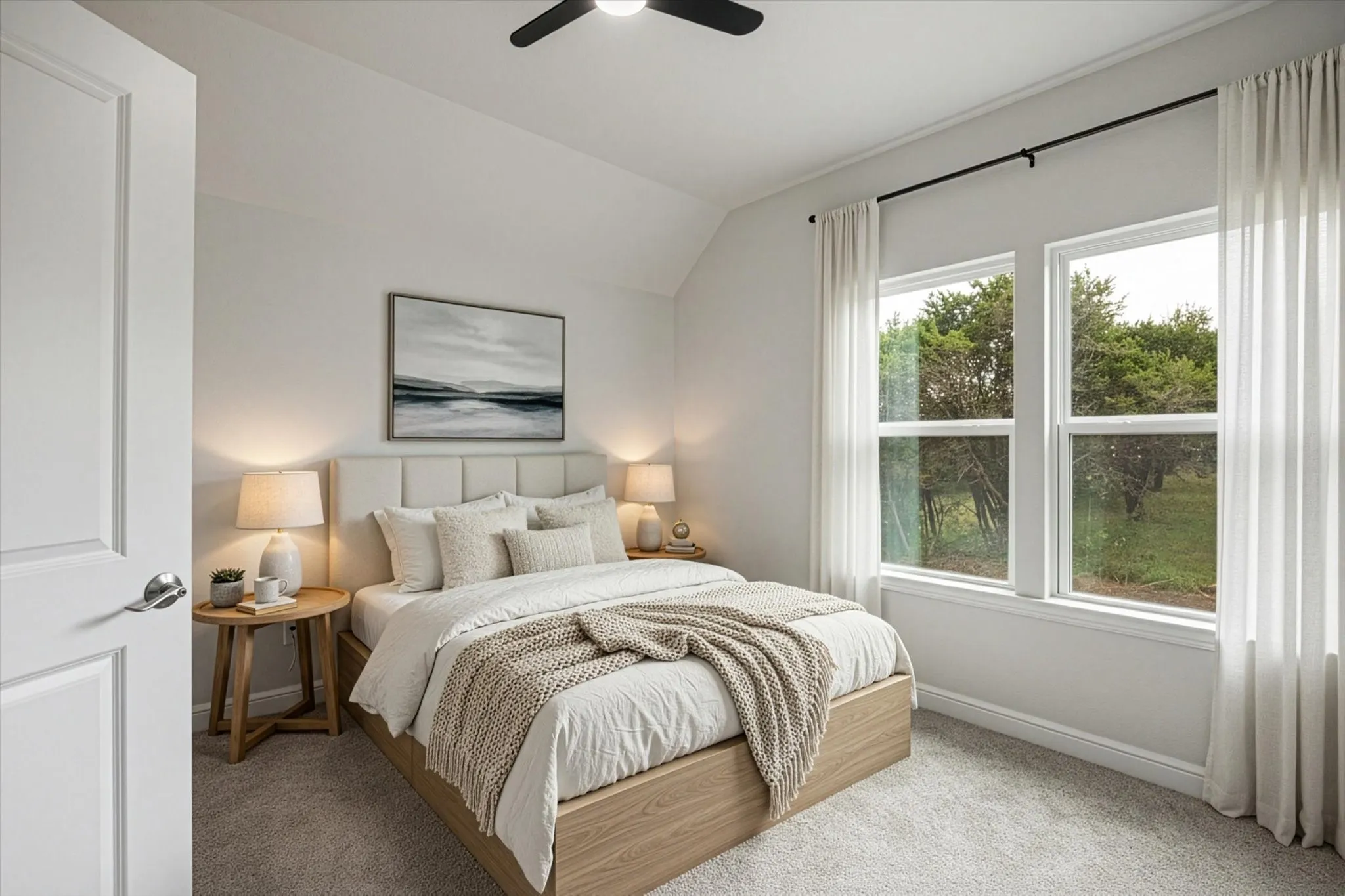 Two bedroom upstairs virtually staged