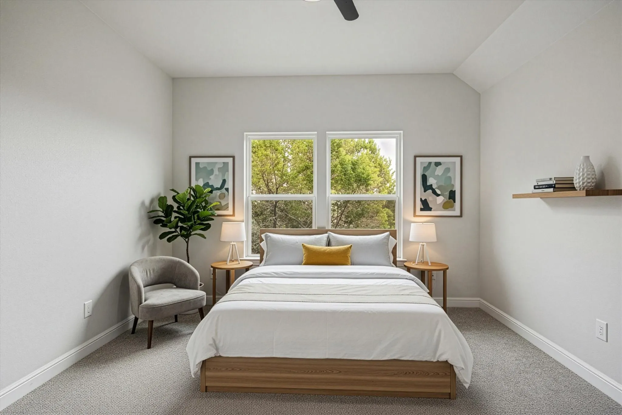 One Bedroom upstairs virtually staged