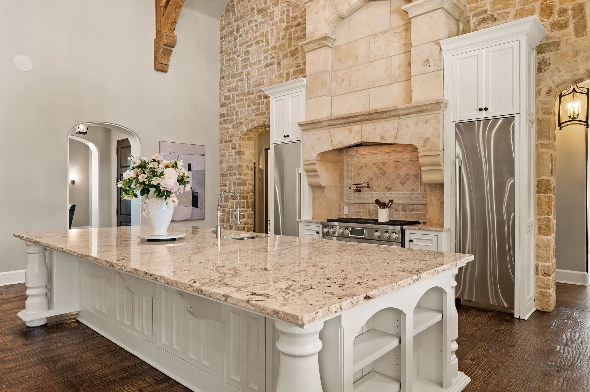 This over-sized island is perfect to gather around and host with ease.