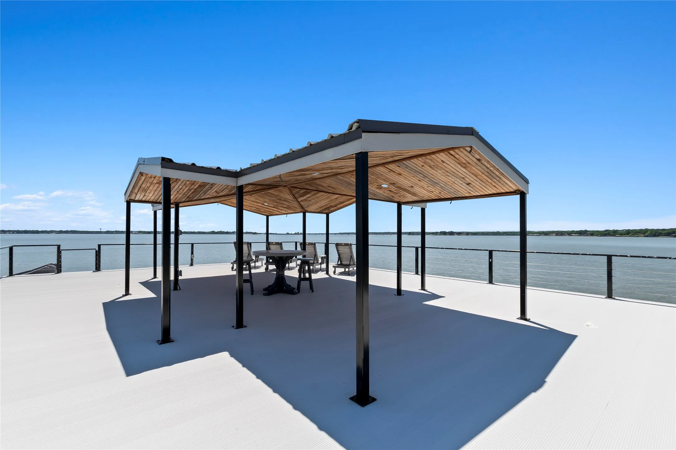 Party Deck with Cool Deck and covered seating area.