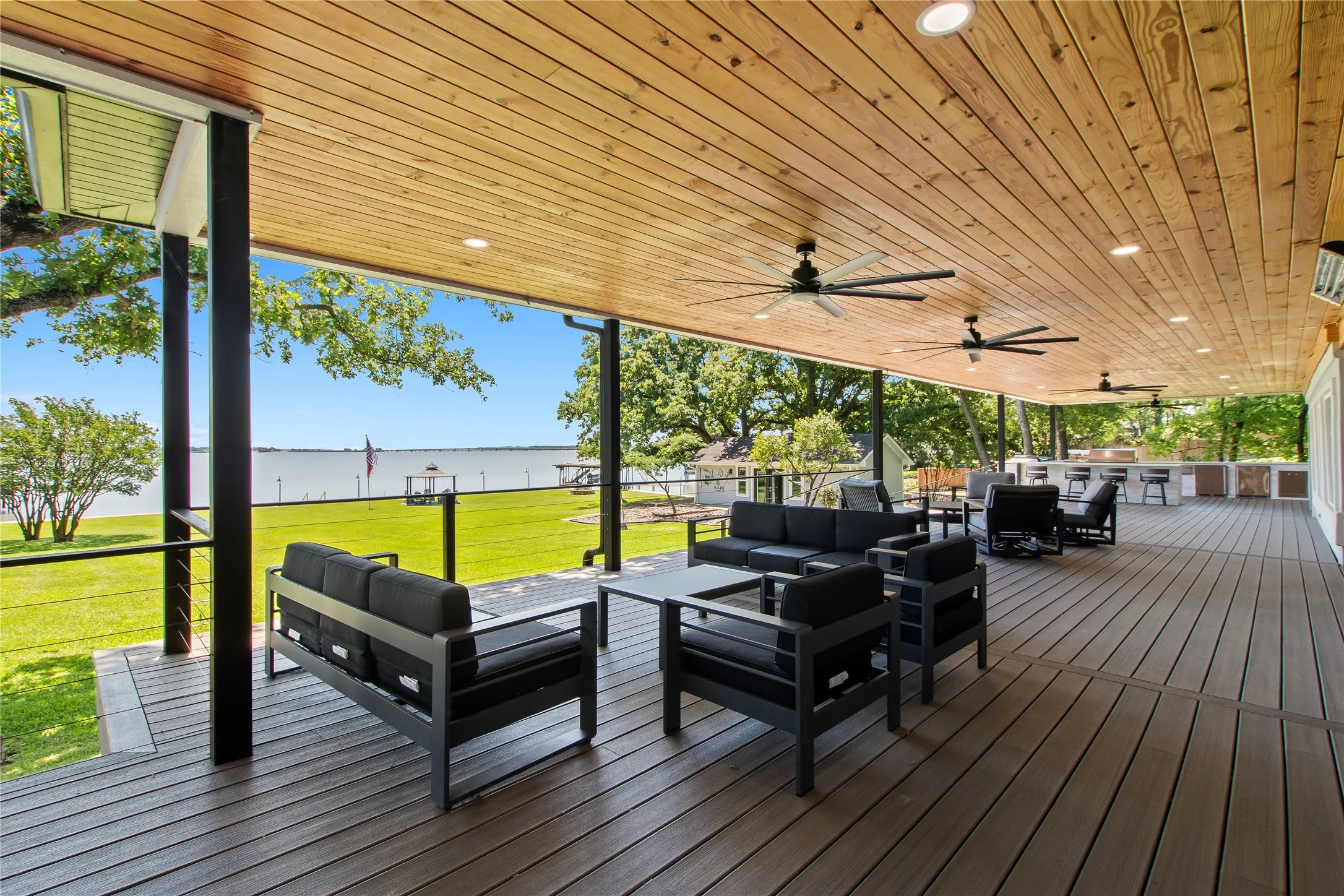 Home comes furnished with multiple outdoor lounge areas create flexible entertaining.