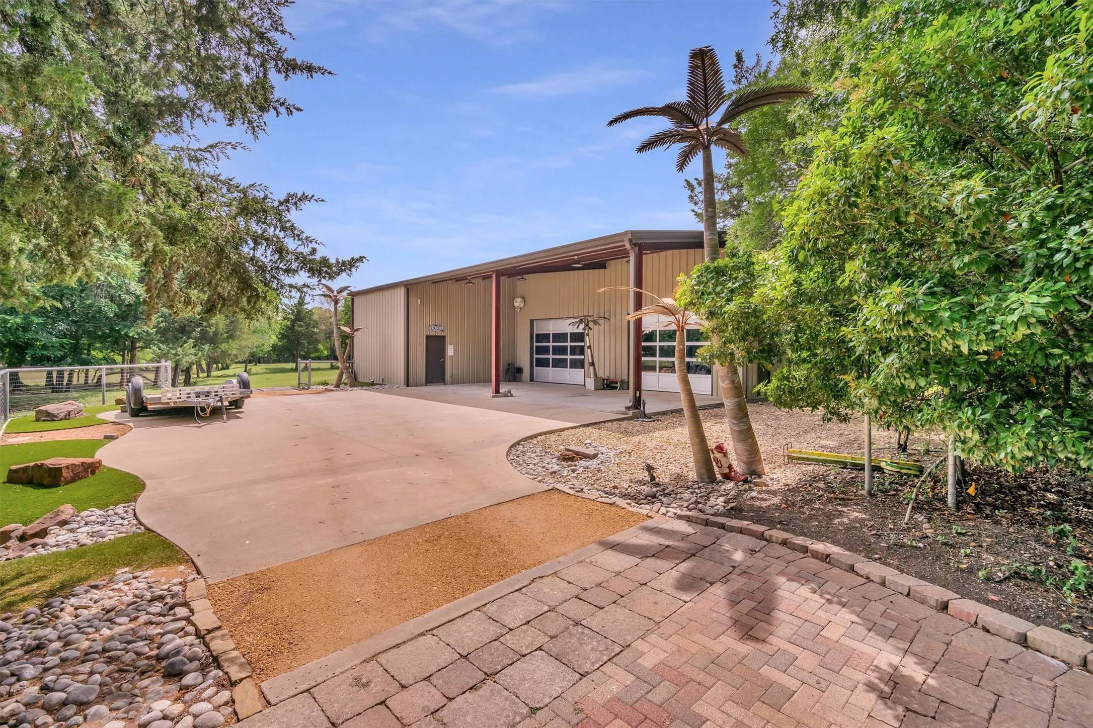 A large barn makes a perfect extra space for entertaining, cars, or hobbyists!
