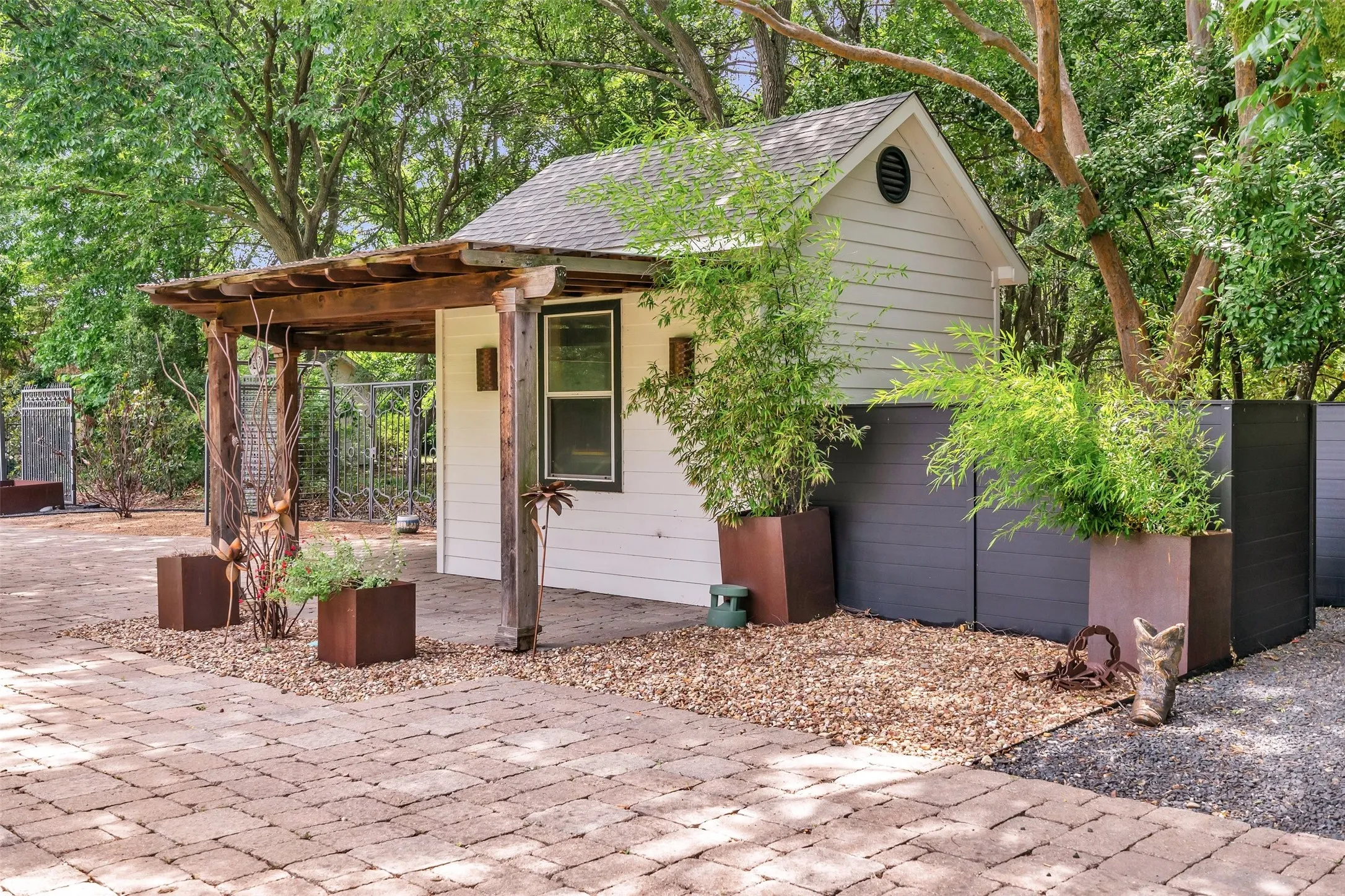 Additional storage, perfect for a golf cart or yard equipment.