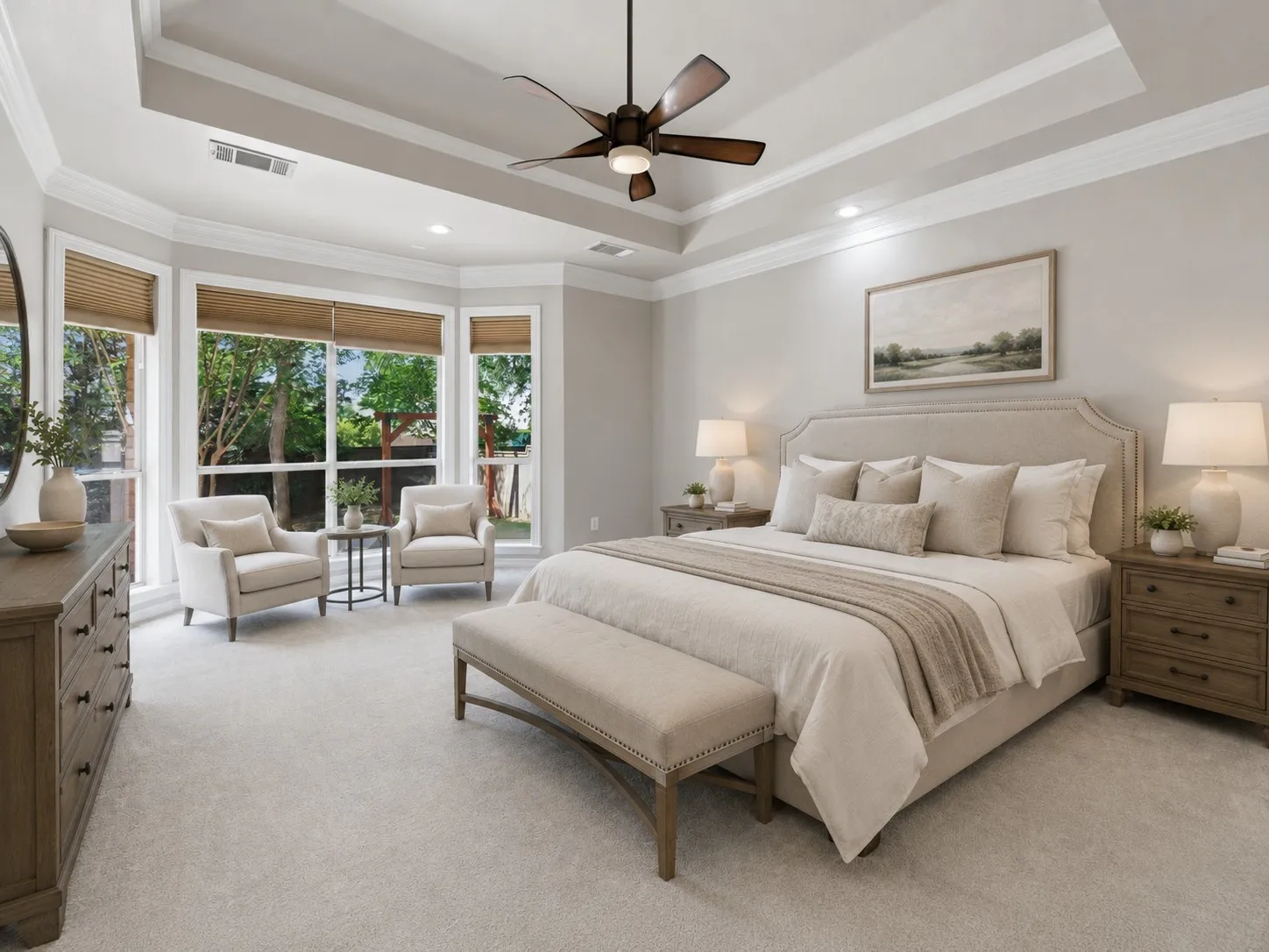 Virtually Staged Primary Bedroom