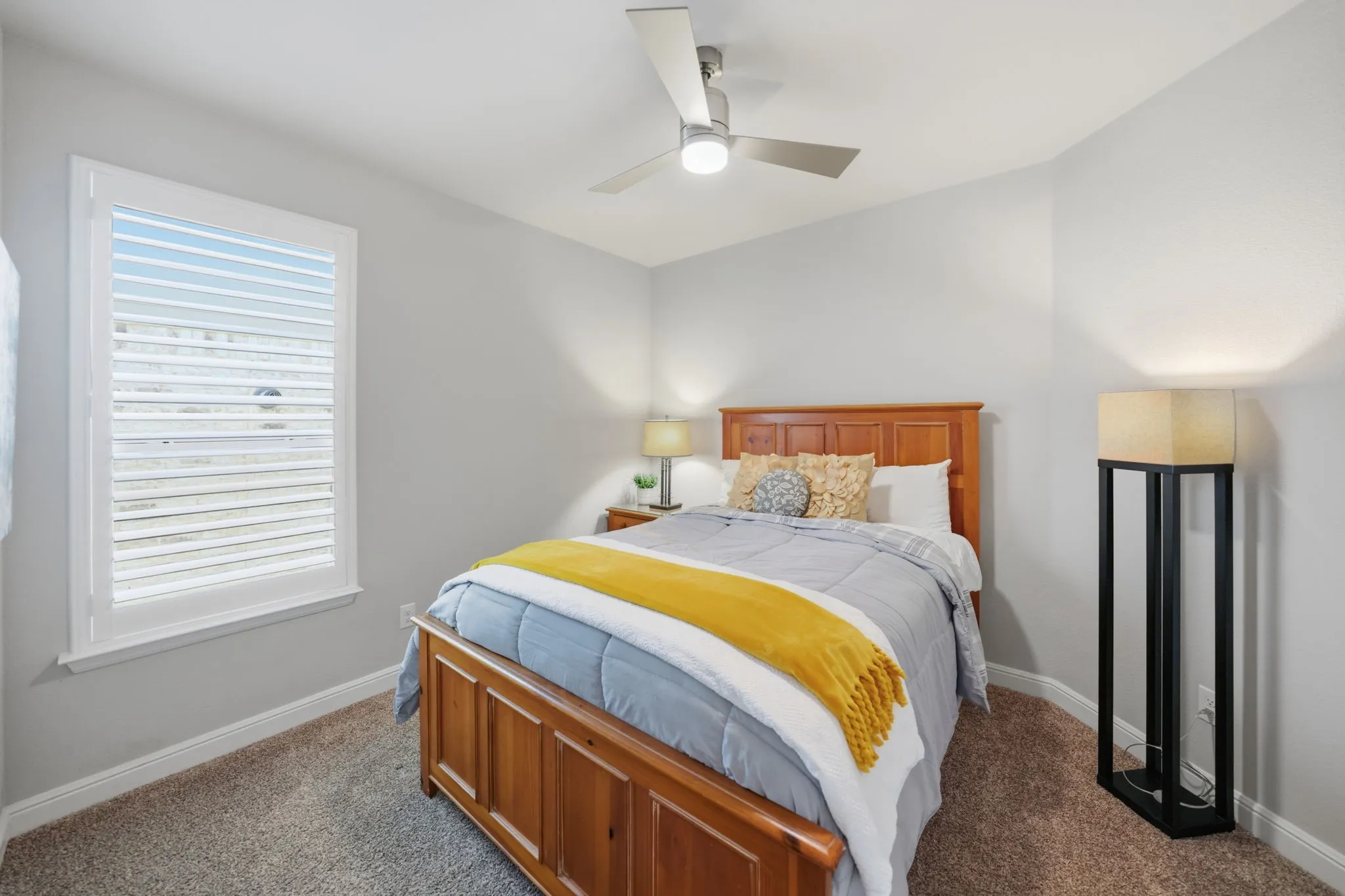 There are two bedrooms with a full bath in between which also has custom doors to close off for extra privacy for guests or in law suites